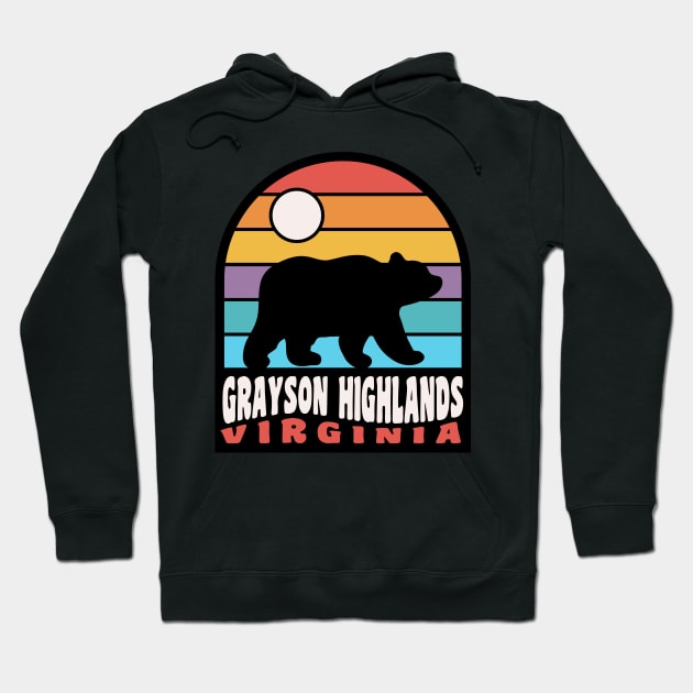 Grayson Highlands State Park Camping Virginia Bear Hoodie by PodDesignShop